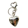 Keychains Bowknot Big Heart Charm Keyring Silver Color Pendant Simple 40 GB
