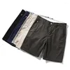 Shorts masculinos cores 5 estilo clássico magro 2024 verão negócios moda fina estiramento curto calças casuais masculino bege cáqui cinza