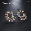 Stud Earrings Bettyue Brand Fashion Luxury Multicolor Cubic Zircon Three Colors Geometric Jewelry For Woman Charm Wedding Gift