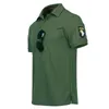 Camisa polo militar tática masculina malha respirável combate urbano secagem rápida ao ar livre caça caminhadas t camisa polo de manga curta 240306