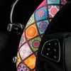 Steering Wheel Covers 3Pcs/Set Ethnic Car Cover Elastic Gearshift Handbrake Protector Decoration Universal 37-38CM