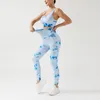 Leggings femininas de alta qualidade roupas esportivas 2 peças tie dye yoag conjuntos mulheres roupas de treino yoga conjunto desgaste