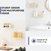 KINCMAX Shower Shelves 2-Pack - Self Adhesive Shower Caddy with 4 Hooks and 2 Adhesives - No Drill Large Capacity Stainless Steel Wall Shelf