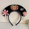 Hårtillbehör Flower Princess Headhoop Bow Tassel Pearl Hanfu Hoop Ancient Style Headwear Chinese Antique Pannband