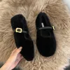 Casual Schoenen Winter Retro Vrouwen Sneeuw Warm Suède Luie Loafers Vrouw Dame Vrouwtjes Flats Bottine Pompen Wol Mujer Gesp