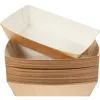 Disposable Dinnerware 100 Pcs Tray Frying Chicken Holders Microwavable Paper Case Snack Container French Fries