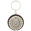 Tas Ronde Clutch Handtas Met Ring Cirkel Top Handvat Luxe Kristal Diamant Avond Dames Strass Schoudertas Messenger Purse