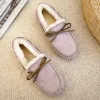 Boots 2022 Women Faux Fur Lined Moccasin Memory Foam Cozy House Slippers Fuzzy Warm Indoor Outdoor Bedroom Shoes Slip On Bow Loafers