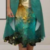 Partykleider Mode-Outfit Blumendruck Damen-Mantelkleid-Set mit unregelmäßigem Saum Chiffon-Stoff Knielang Midi
