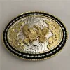 Cool 3D Lace Gold Phoenix Cowboy Belt Buckle With Oval Metal Men Kvinnor Bältes smycken Buckles247w