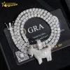 Prezzo all'ingrosso Placcato in oro Micro Pave Hip Hop Iced Out VVS Moissanite Ciondolo capra con diamanti