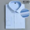 Men's Dress Shirts Cotton Men Classic Long Sleeve Shirt Regular Pocket Fit Formal Business Work Office Casual Button White S-8XL