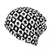 Berets Preto e Branco Checkerboard Skullies Beanies Cap Homens Mulheres Proteção UV Pescoço Gaiter Inverno Checkered Bandana Cachecol para Ciclismo