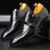 Dress Shoes Man Business Office Crocodile Grain Leather Loafers Monk Shoe Men's Buckle Casual Party Slip On Comfortable Flats