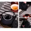 300/1200ml preto japonês ferro fundido bule chaleira de ferro tetsubin bule vem com filtro flor conjunto chá decoração ornamento 240315
