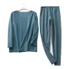 Sets Plus Size 8XL 150kg 2 Piece/Set Winter Fleece Thermal Underwear Women Long Johns Sets O Neck Warm Women Home Wear