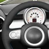 Volante cobre capa de carro de couro artificial preto para mini coupe cooper clubman roadster 2004-2024