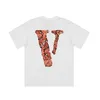 Vlone T-Shirt Büyük "V" Tshirt Erkekler / Kadın Çiftleri Sıradan Moda Trendi High Street Gevşek Hip-Hop100% Pamuklu Baskılı Yuvarlak Boyun Boyutu S-XL 6124