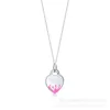 Designer tiffay and co TIFF925 Silver V Gold Material Classic Fashion Hundred Tower Enamel Heart shaped Pendant Necklace