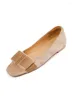 Buty swobodne natury zamszowe kobiety Flats 2024 Spring Autumn Square Ballet Flat Eleganckie zielone aplikacje moreli