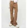 Men's Jeans Fashion Vintage Loose Retro Micro Horns High Street 2024 Spring Korean Washing Solid Color Casual Zipper