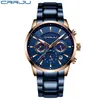 Cwp 2021 Crrju Zakelijke Mannen Horloge Mode Blauwe Chronograaf Stianless Staal Horloge Casual Waterdichte Klok Relogio Masculi238D