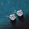 0.4ct-6ct D Color VVS1 Clarity Brilliant Round Cut Studs White Gold Plated Ear Jewelry Designer Earrings Moissanite