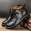Nieuwe collectie hoge leren schoenen heren outdoor sneakers antislip enkellaarsjes comfortabele wandelschoenen mode schoenen warm zwart grote maat 38-48
