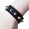 Charmarmband spetsiga rockpunk unisex gotisk legering en-rads armband smycken pu läder armband nit