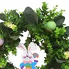 Decorative Flowers Easter Wreath Spring Summer Door Round Egg Flower Garland For Indoor Outdoor Home Decoration