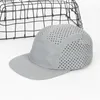 Casquettes de baseball Logo personnalisé séchage rapide respirant cinq panneaux en nylon perforé casquette de planche à roulettes été grande taille décontracté bord plat chapeau Gorras