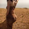 Hot Selling New Camisole Leak Back Leopard Print Dress