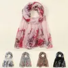 Foulards imprimés pour femmes Foral longue écharpe musulmane dames foulard pour les femmes et le cou