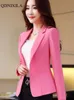 Summer Autumn Chic and Elegant Blazer för kvinnor i ytterkläder Casual Slim Korean Womens Jacket Kvinnlig kostym Fashion Coat 240306