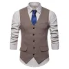 Vests Vest Dark Single Breasted Blended Mens Vest Denim Jeans Waistcoat Jacket Slim Fit Casual Formal Business Vest Man