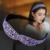 Klipsy do włosów moda retro ząbkowana opaska do włosów shinny kryształowy cross dziewcząt hoop nhinestone koreański styl słodki opaska na głowę