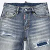 2024 Frühling und Herbst personalisierte elastische Big Break personalisierte enge Nachtclub Mode Durchbruch D2 Jeans Herren Hosen Blue17ZY