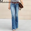 Flare Jeans Pants Women Vintage Denim Jeans Ladies Sexy High Waist Fashion Stretch Pocket Trousers Wide Leg Jeans 240315