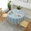 Table Cloth Nordic Home Tassel Tablecloth Round Plain Linen Japanese Style Cover Dining Coffee Living Room Desk Decor