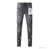 Jeans da uomo viola marca American High Street Distressed Grey Paint 9039
