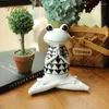 Decoratieve Beeldjes Yoga Kikker Standbeeld Decoracion Nordica Hogar Leuke Creatieve Ornamenten Office Desktop Decoratie Vriend Paar Geschenken Hars