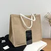 Vintage Women Shopping Bags Linen Tote Shopper Purses Large Summer Beach Handbags Portable Eco High Capacity Top Handle 240308