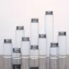 Flaskor 18 st 25/30/40/50/60/70/90/125/150/180 ml glas med aluminiummössa tomma kryddlagringar presenthantverk injektionsflaskor