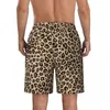 Shorts masculinos maiô leopardo impressão placa verão toalha de praia vintage homem personalizado correndo surf troncos confortáveis