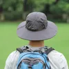 Été hommes seau chapeau ceinture décorer respirant 9 cm grand bord soleil sport de plein air randonnée casquette de pêche AntiUV mâle Panama casquettes 240311