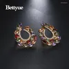 Stud Earrings Bettyue Brand Fashion Luxury Multicolor Cubic Zircon Three Colors Geometric Jewelry For Woman Charm Wedding Gift