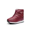 Buty 2021 Kobiety gorąca sprzedaż Winter Midcalf Wine Red Waterproof NonSlip Pu Snow Botts z suwą z suwą i TPR