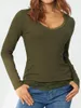 Mulheres camisetas Mulheres Slim Knitwear Botão Preto Tops Fit Sweater Manga Longa V Neck Lace Decor Jumper Feminino Casual Suéteres Básicos