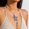Ожерелье с символом раковины для отдыха на пляже и богемным кулоном в виде морской звезды, преувеличенное ожерелье с русалкой в океанском ветре
