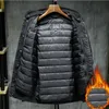 Liner Dicker Winter Schwarz Mit Kapuze Denim Jacke Oberbekleidung Warme Männer Futter Plus Baumwolle Dicke Cowboy Jacke Mantel Große Größe 5XL 240315